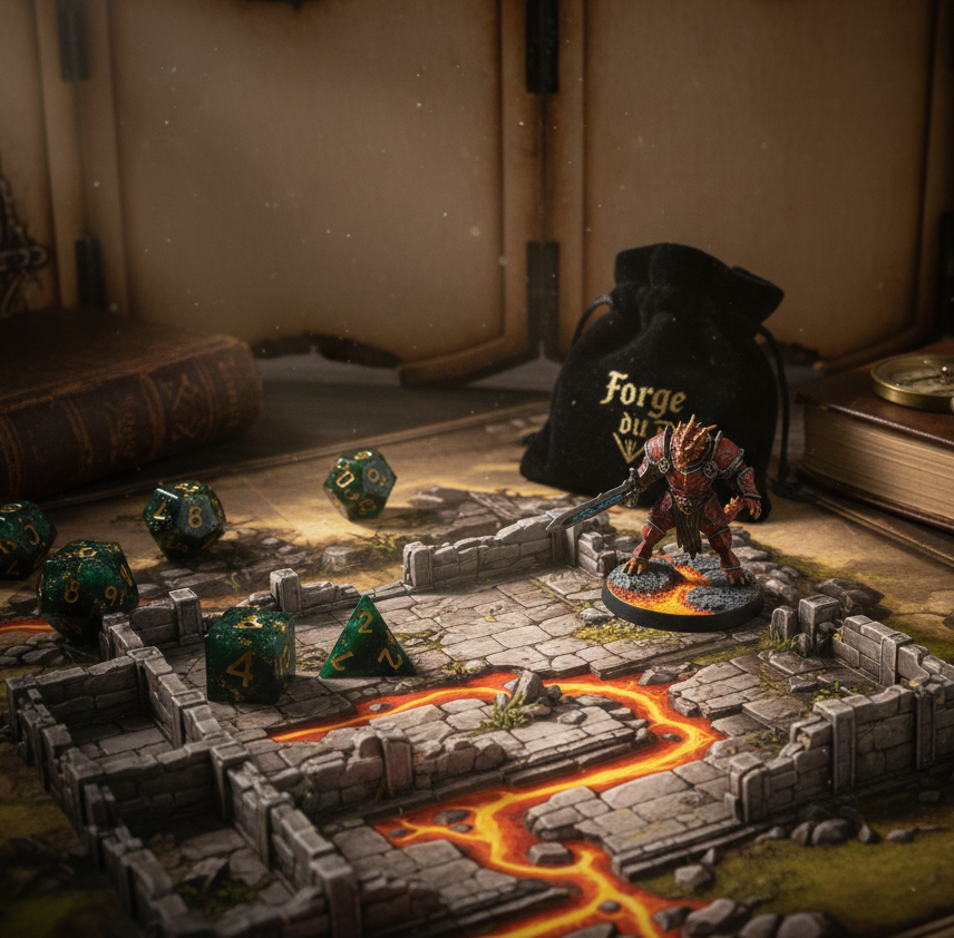 set de dés Nébuleuse d'Émeraude en jeu